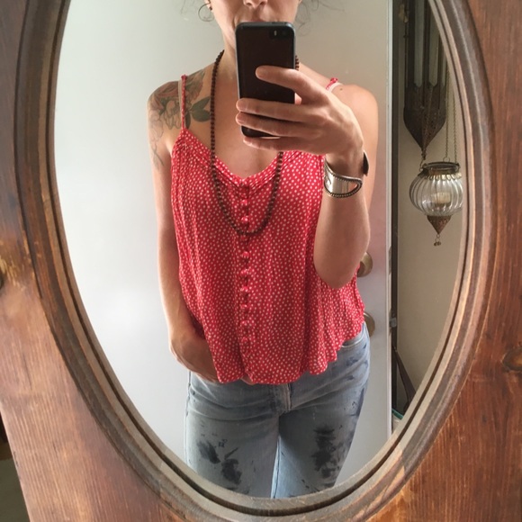 SALE Volcom red polka dot swing tank - Picture 6 of 6